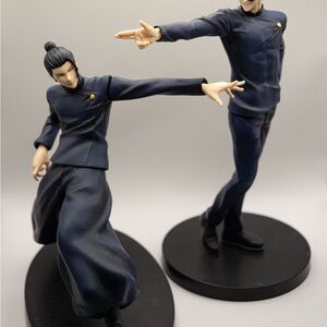 Navy Blue Collectible Anime Figurine Pair - Poseable Display Set